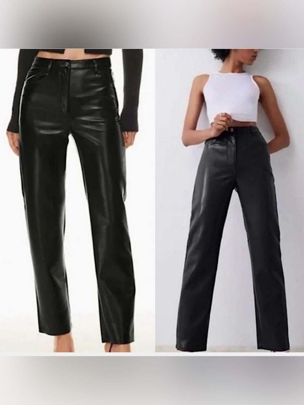 Aritzia Wilfred Black Melina Straight Lef Faux Leather Pants size 6. Like new.